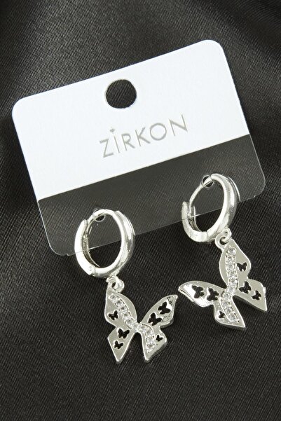 ZERO LAND Nrzsnt Butterfly Zircon Stone (213610) Earrings-Silver Color