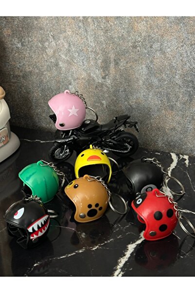 womi Motor Motosiklet Kawaii Kask Figür Anahtarlık (Rastgele 1 Model Gönderilir)