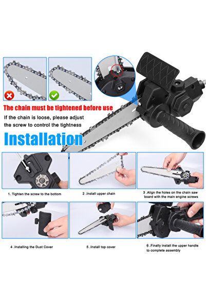 MRG Drill Adapter Chainsaw M904, With 6 inch Chain, Saw with 15 cm Blade