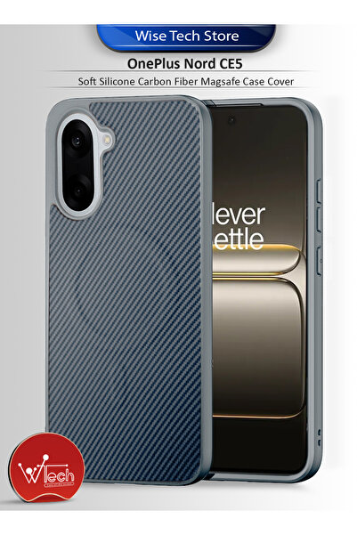 Wtech OnePlus Nord CE5 5G 2025 Soft Silicone Carbon Fiber Magsafe Protective Back Case Cover