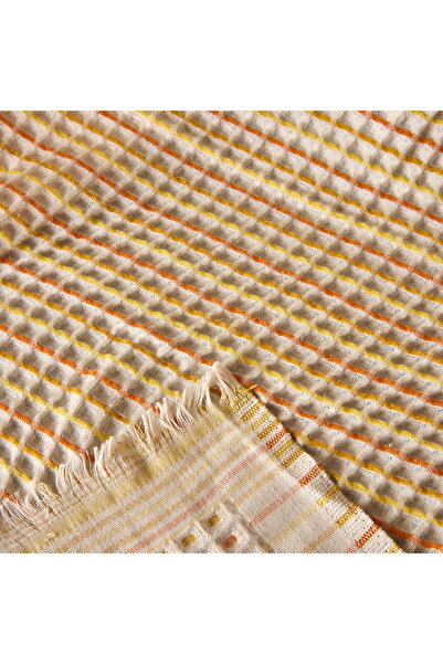 MATMEL Soft Waffle Sofa Shawl - Ecru / Yellow - 120X170 cm