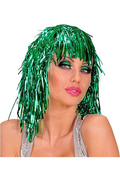 lowell home Green Sparkly Metallized Party Wig