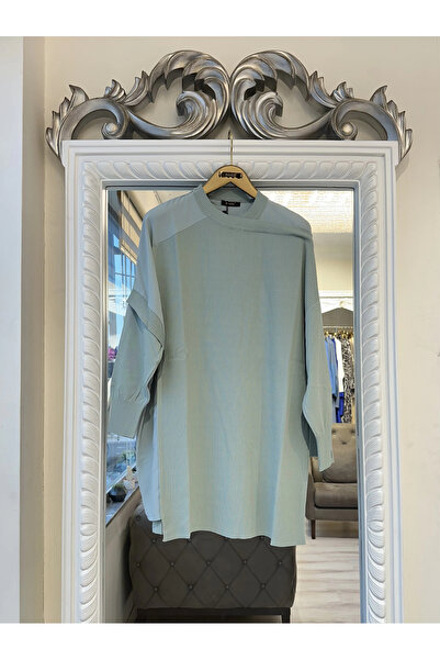 Invee Omzu Chiffon Detailed Tunic - Mint