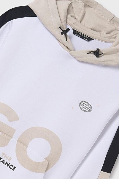 MAYORAL Boy 10-14 Years Old Hooded Sweatshirt 6482 White