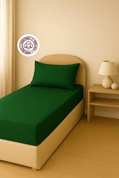 sutra 100% Cotton Satin Single Elastic Sheet Set