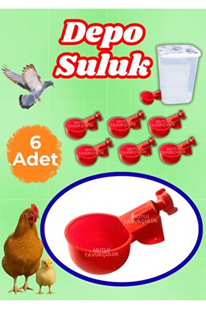 Tedarik Genel 6 Adet Otomatik Civciv Suluğu Plastik Depo Kap Suluk Güvercin B...