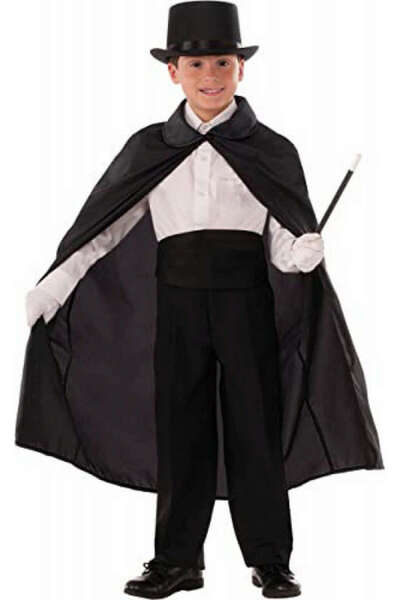 ZERO LAND Nrzsnt Magician Cape 90 cm and Magician Hat Black Color (224542) Children's Size