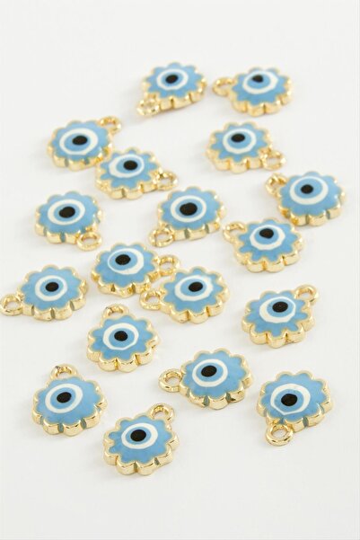 ZERO LAND Nrzsnt Flower Evil Eye Single Handle Enamel Bracelet and Pendant Apparatus 1 (221349) Piece-Light Blue