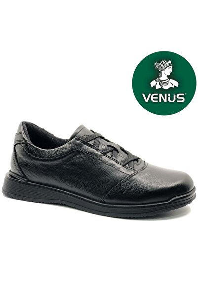Venüs Agave Genuine Leather Orthopedic Women's Casual Shoes Black