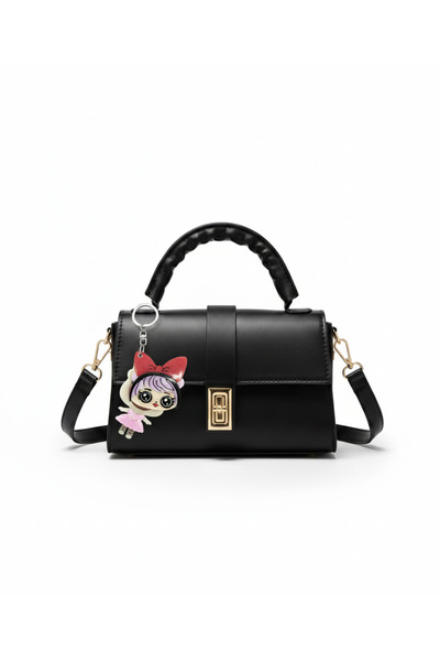 Livenda حقيبة كتف يدوية وحقيبة يومية بسيطة بآلية حركة مع مجسم دمية لول وسلسلة...