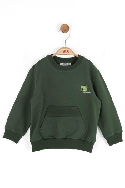 Erkek Çocuk 1-4 Yaş Sırt Baskılı Sweatshirt Yeşil