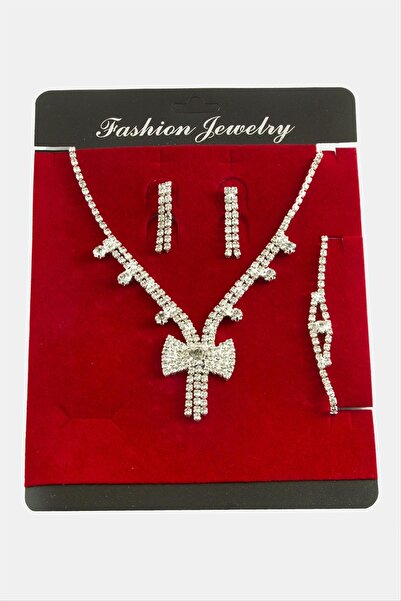 ZERO LAND طقم مجوهرات فاخر من NRZSNT Fiyong Stone (132710) قلادة - لون فضي