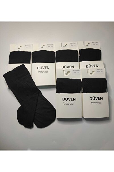DÜVEN 6-Piece Women's Black Color Medium Thick Transitional Muz 40 Den Soket Short Socks