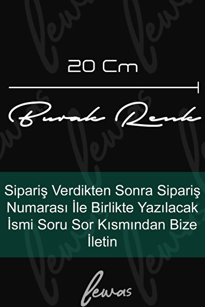 levvas Size Özel Ad Soyad İmza 20x3 Cm / İmza Etiket / Araç Sticker / Motor S...