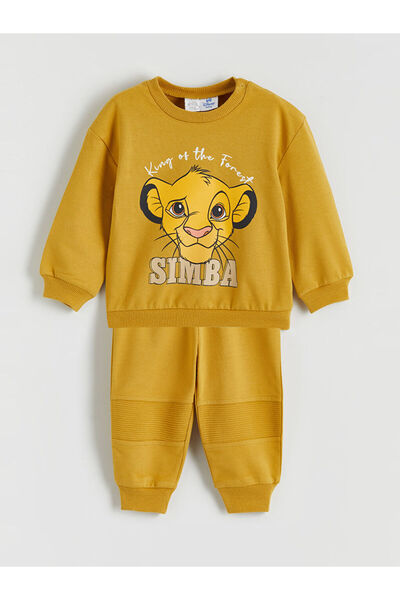 LC Waikiki الأسد الأخضر الملك مطبوع سويت شيرت وبنطال رياضي للأولاد الصغار