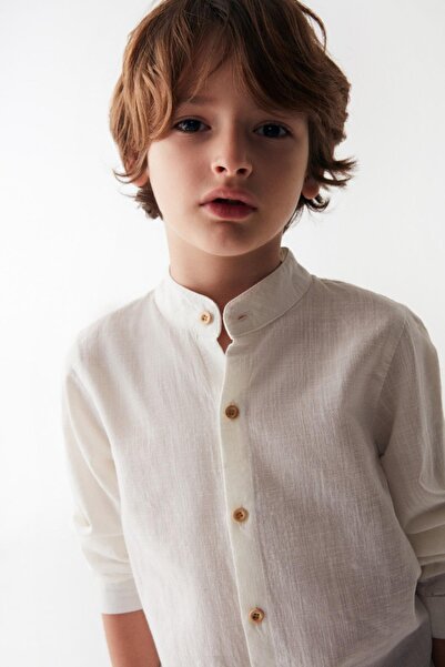 nk kids قميص كتان بياقة رسمية للأولاد من 4-8 سنوات 46511 إكرو