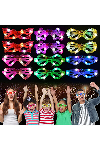 ZERO LAND Nrzsnt Led Lighted Mixed 6 Models Flashing Party Glasses (224649) 6 Pieces