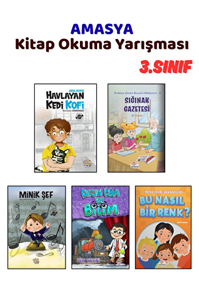 Yağmur Çocuk AMASYA Kitap Okuma Yarışması 3.Sınıf Kitapları, 5 Kitap Set, 3.S...