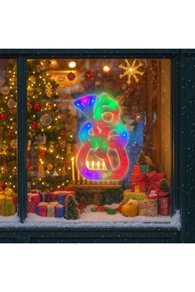 Poro Online Christmas Decoration 41.5×25.5cm with Multicolor LED Light, 3D Snowman Model (Wholesale)