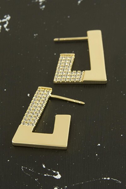 ZERO LAND Nrzsnt Xuping Zircon Stone Luxury (215516) Steel Earrings-Yellow