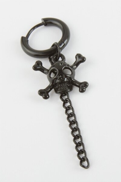 ZERO LAND Nrzsnt Skull Male (223823) Steel Earrings-Black