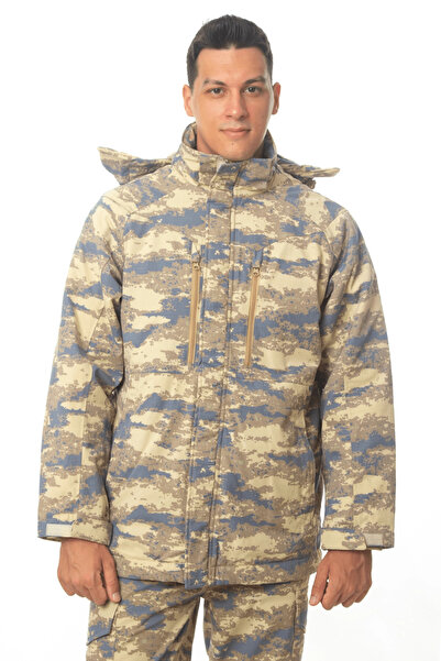 İZMİR ASKERİ MALZEME Kamuflaj Renk Uzun Kollu Sapkali Fermuarli Airsoft Parka...