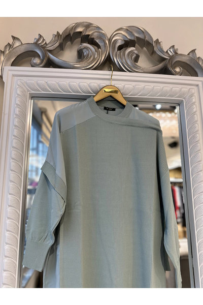 Invee Omzu Chiffon Detailed Tunic - Mint