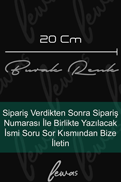 levvas Size Özel Ad Soyad İmza 20x3 Cm / İmza Etiket / Araç Sticker / Motor S...