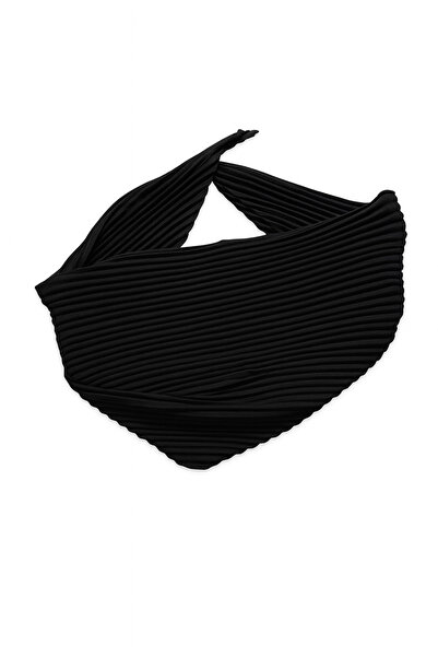 Avoria Eșarfă neagră plisată pentru femei