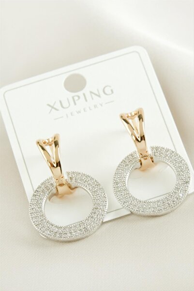 ZERO LAND Nrzsnt Xuping Hoop Luxury (215518) Steel Earrings-Yellow