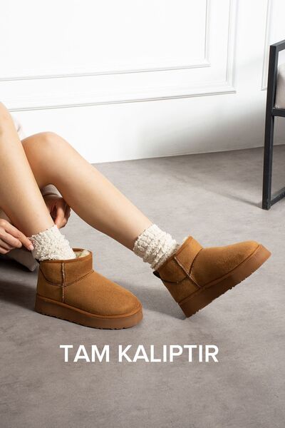 Zişan Shoes MOFFY İçi Tüylü Kışlık Kadın Bot 3 cm Taban