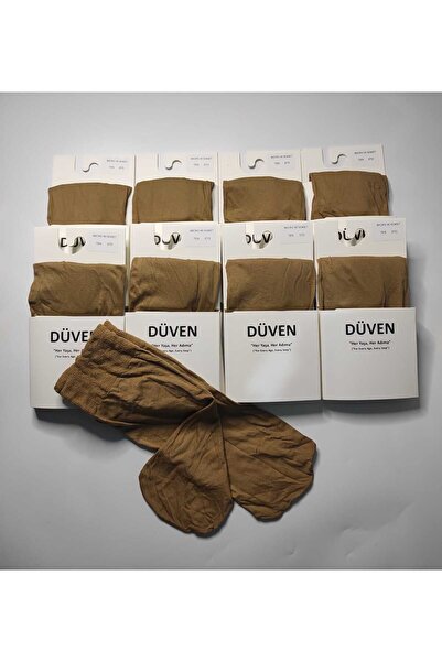 DÜVEN Συσκευασία με 8 ζευγάρια γυναικείες κοντές κάλτσες σε χρώμα δέρματος, μεσαίου πάχους, ελαφρύ μπανάνες, 40 Den Soket