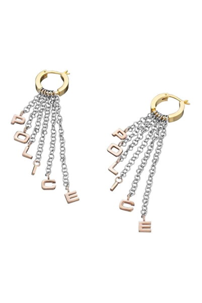 Police Women's earrings, made of metal, PJ25596ESSGRG