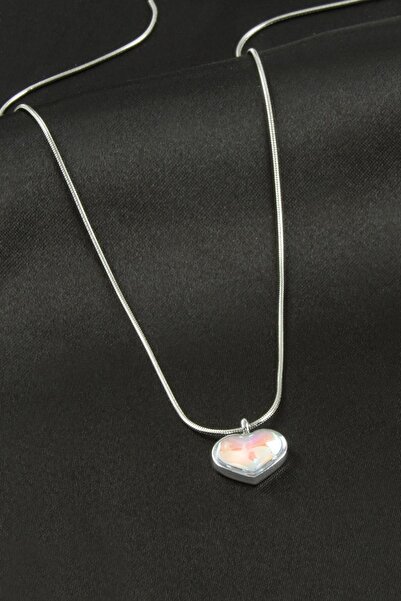 ZERO LAND قلادة NRZSNT من الفولاذ على شكل قلب (221923) - لون فضي