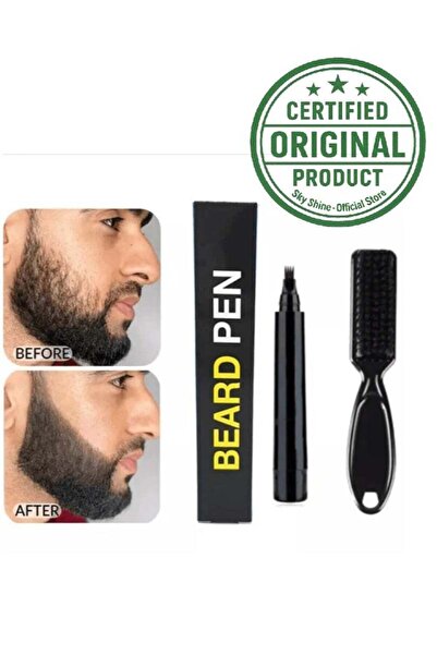 sevencool Sky Shine Men's Beard Filler Pen & Brush Kit - Waterproof Beard Pencil for Fuller Beard