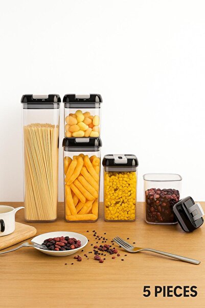 OEM Set of 5 Airtight Food Storage Containers – Kitchen Organization, Cereal Storage, Pasta