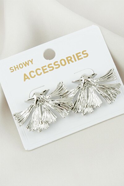 ZERO LAND Nrzsnt Leaf Metal (231245) Earrings-Silver Color