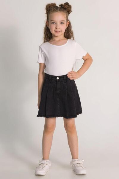 Dmb Kız Çocuk 4-9 Yaş Denim Şort Etek 0204 Siyah