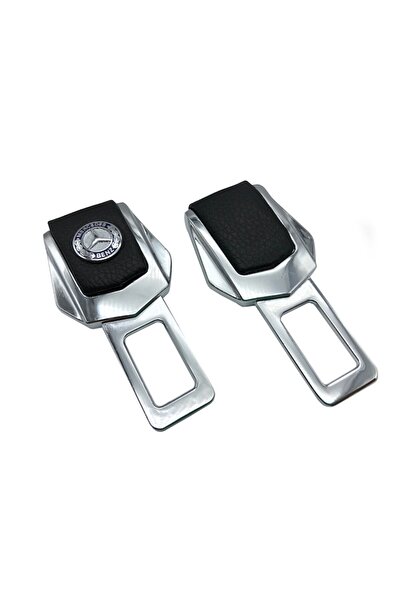MRG Set of 2x Fake Seat Belt Adapters M1089, Leather Chrome Mercedes