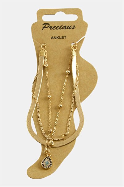 ZERO LAND Nrzsnt Oval Zircon Stone (234041) Luxury Anklet-Yellow