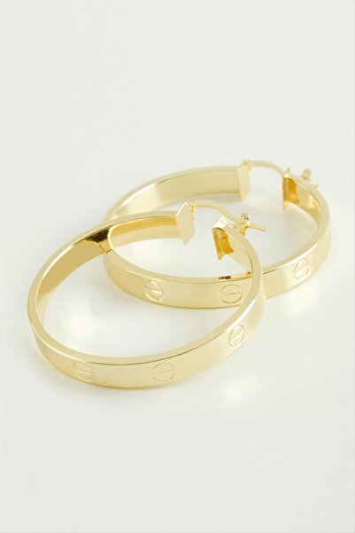 ZERO LAND Nrzsnt Crt Hoop Earrings (232848) 4.5 Cm-Yellow