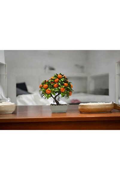 HomeBasics شجرة برتقال اصطناعية أزرق بلون الكوبالت إيلو ذات مظهر أنيق وحيوي