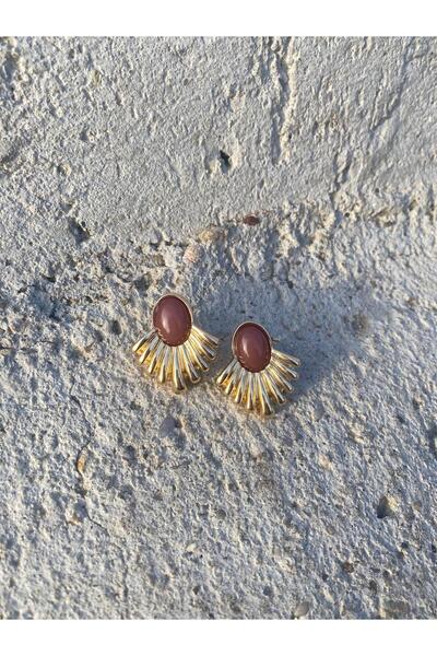 milayk Small Brown Gold Vintage Earrings