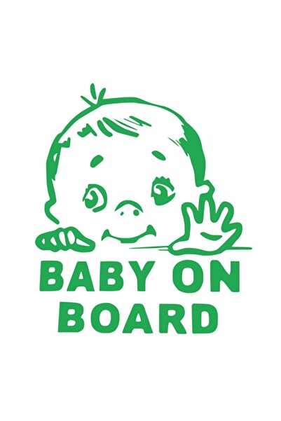 Oracal 651 Sticker Baby on Board, Child, 20 cm, verde
