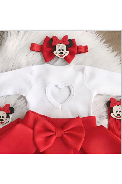 kokosh _ kidss burcu sapmaz Girl's Figure-Patterned Red Skirt Set