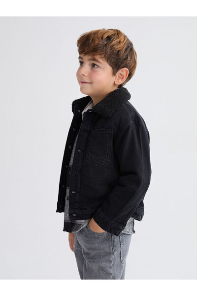 LC Waikiki Black Collar Boy's Jean Jacket