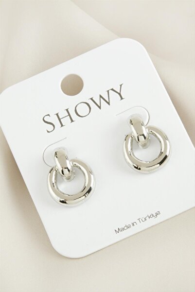 ZERO LAND Nrzsnt Round New Season Metal (234638) Earrings-Silver Color