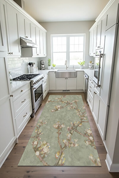 Etnik Dekor Van Gogh Dalı Desenli Kaymaz Taban Makinede Kolay Yıkanabilir Sil...