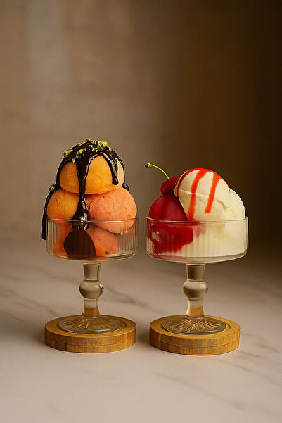 Gülümseten Avm 6-Piece Footed Glass Dessert Ice Cream Bowl |   Stylish Presentation Holder |   Magnolia Dessert and Ice Cream Serving Bowl