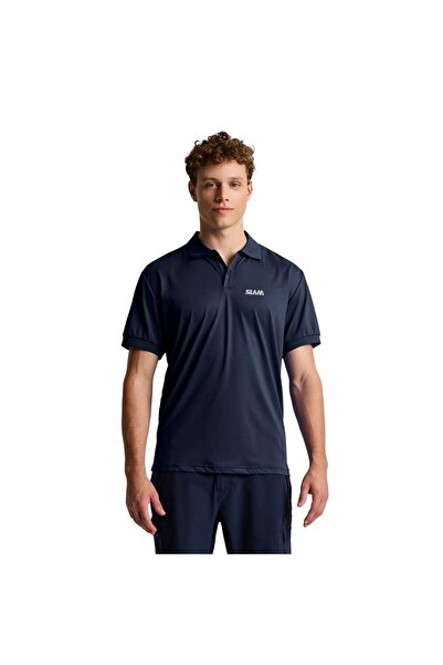 Slam تي شيرت رجالي من Tech Pique Polo Evo باللون الأزرق تي شيرت رجالي A108015S00